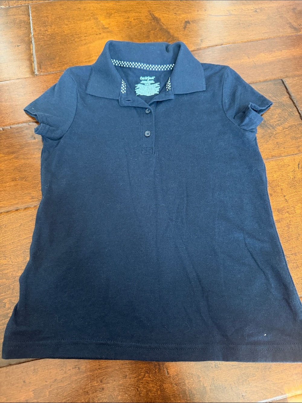 Cat & Jack Navy Short Sleeve Polo Top